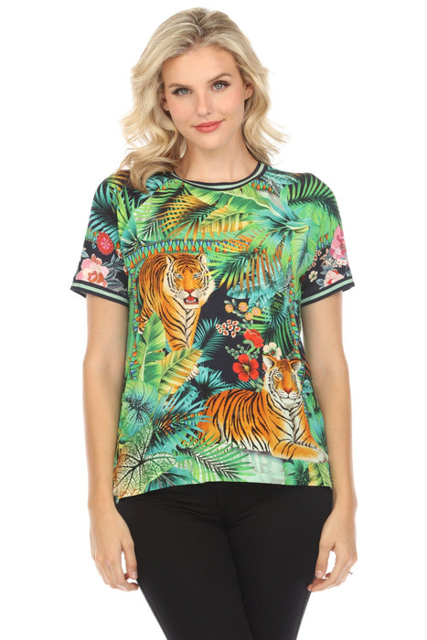 Johnny Was Style T16924 The Janie Tigres Favorite Raglan Tee Boho Chic