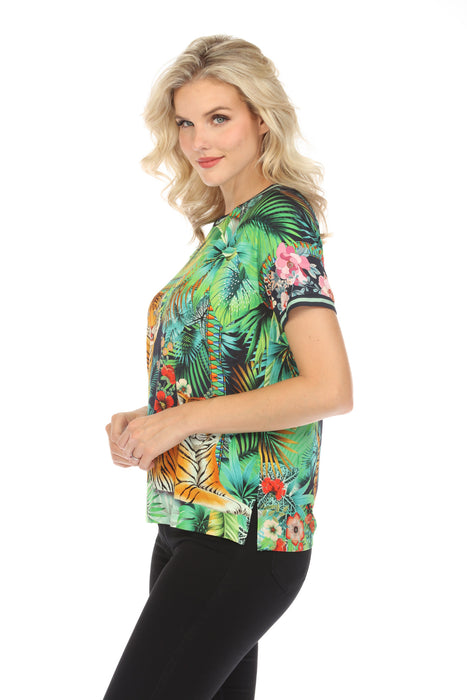 Johnny Was The Janie Tigres Favorite Raglan Tee Boho Chic T16925-RD