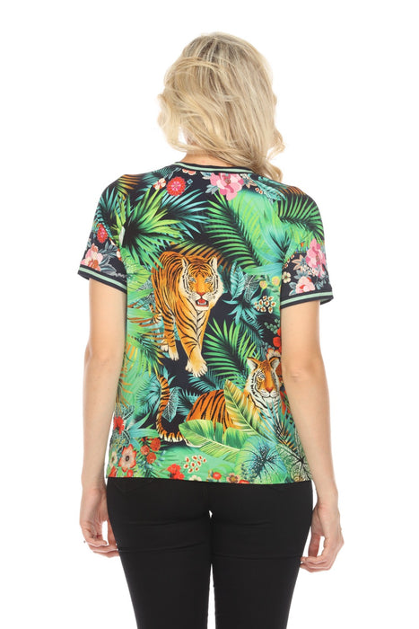 Johnny Was The Janie Tigres Favorite Raglan Tee Boho Chic T16925-RD