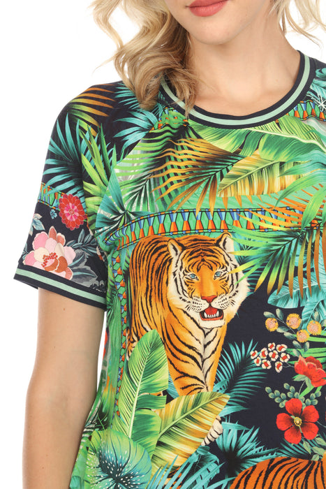 Johnny Was The Janie Tigres Favorite Raglan Tee Boho Chic T16925-RD