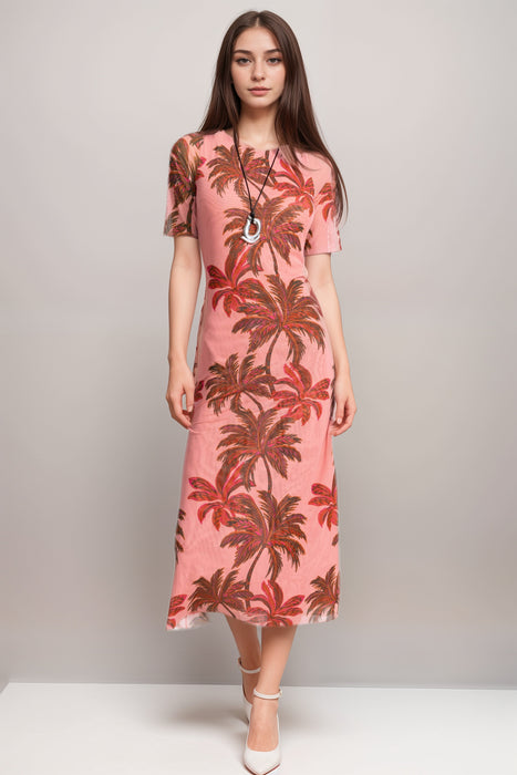 Johnny Was Pink The Mesh Midi Dress R32625-3