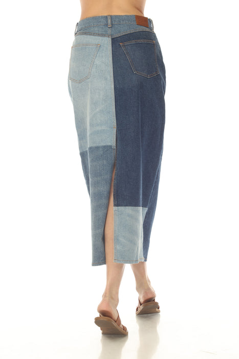 Johnny Was Blue The Patchwork Denim Skirt JWD1171-2