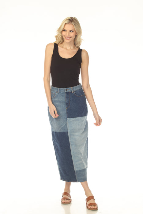 Johnny Was Blue The Patchwork Denim Skirt JWD1171-2