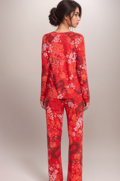 Johnny Was Red Sylvie The Raglan PJ Set MS8925