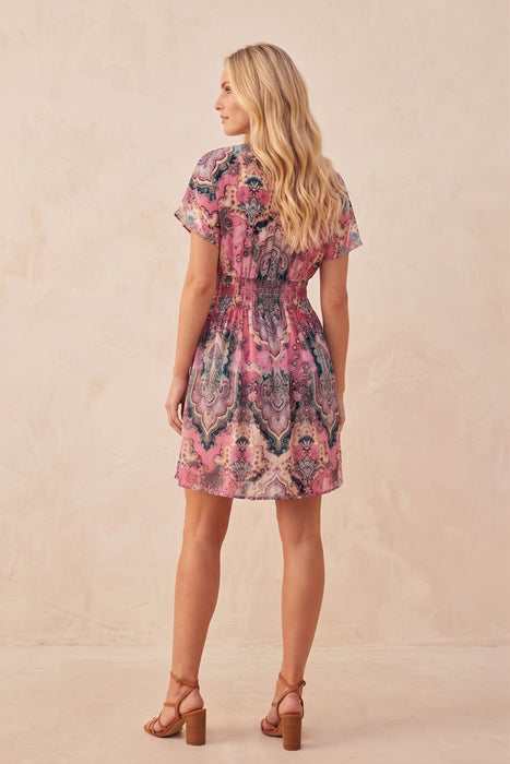 Johnny Was Paisley Thia Burnout Silk Dress C34424A6