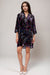 Johnny Was Style R37424-9 Black Tie Front Velvet Kimono Dress
