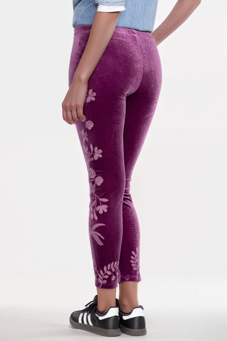 Johnny Was Purple Tonal Velvet Legging R62824-9