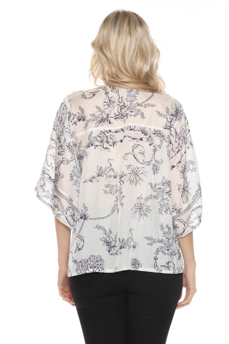 Johnny Was Tranquil Kenny Silk Blouse C13224