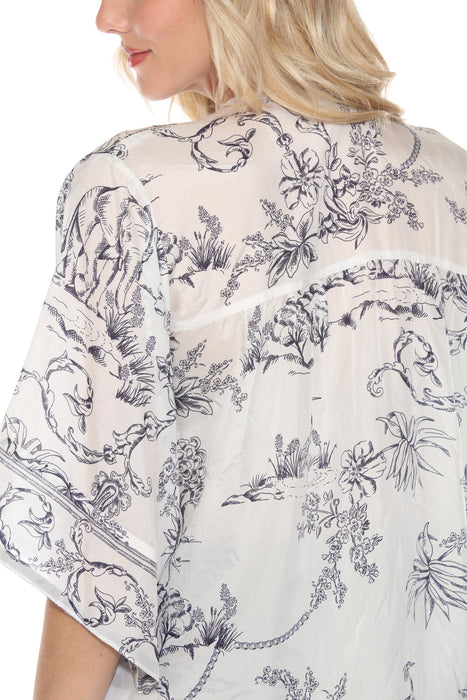 Johnny Was Tranquil Kenny Silk Blouse C13224