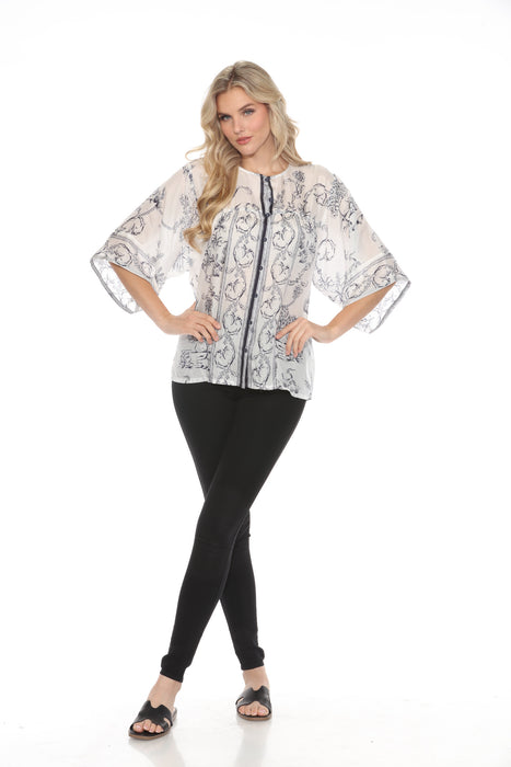 Johnny Was Tranquil Kenny Silk Blouse C13224