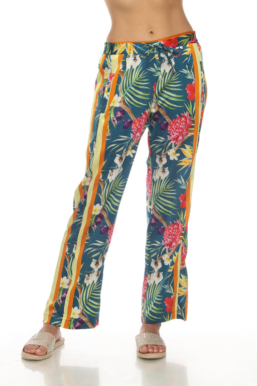 Johnny Was Style C61223B2 Tropical Liza Pull On Pants Boho Chic
