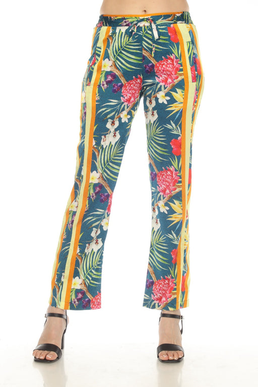 Johnny Was Style C62123B2 Tropical Liza Pull On Wide Leg Pants Boho Chic