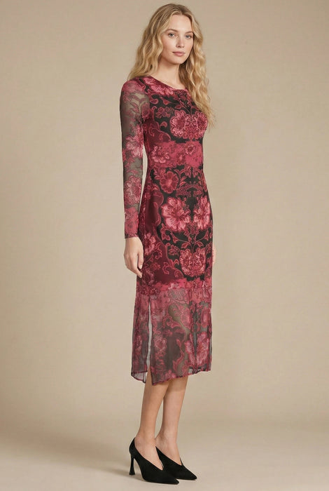 Johnny Was Tulus Mesh Long Sleeve Midi Dress R30425-7D