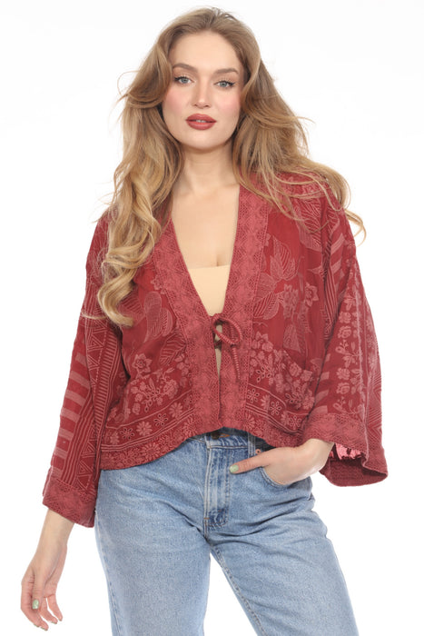 Johnny Was Style C43824-8 Red Tyrael Embroidered Kimono