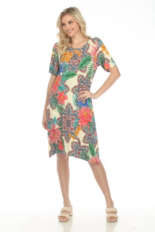 Johnny Was Style T32922 Victoria Meadow Floral Swing Dress Boho Chic