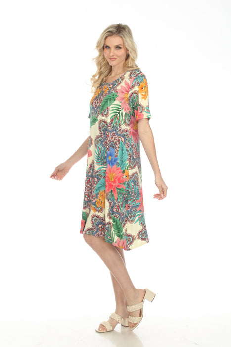 Johnny Was Victoria Meadow Floral Swing Dress Boho Chic T32922