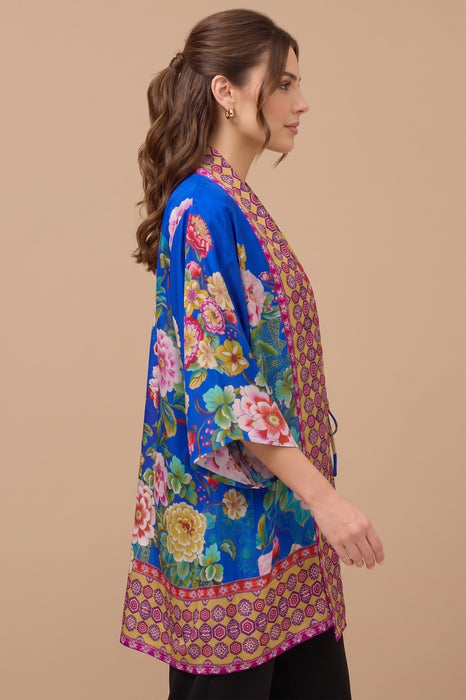 Johnny Was Victoria Scarf Anthurium Floral 3/4 Sleeve Kimono C48025-O