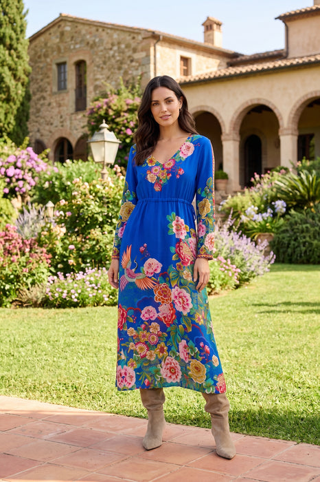 Johnny Was Victoria Scarf Tieni Silk Floral Maxi Dress C36425-O