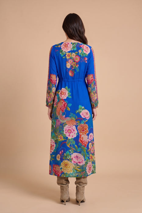 Johnny Was Victoria Scarf Tieni Silk Floral Maxi Dress C36425-O