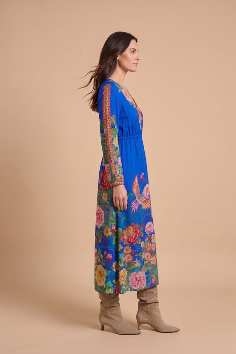 Johnny Was Victoria Scarf Tieni Silk Floral Maxi Dress C36425-O