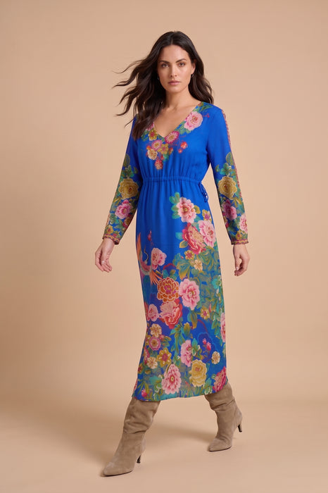 Johnny Was Victoria Scarf Tieni Silk Floral Maxi Dress C36425-O