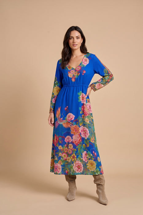 Johnny Was Victoria Scarf Tieni Silk Floral Maxi Dress C36425-O