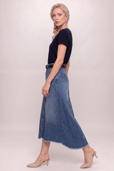 Johnny Was Vienna Denim Midi Skirt JW4010NB19