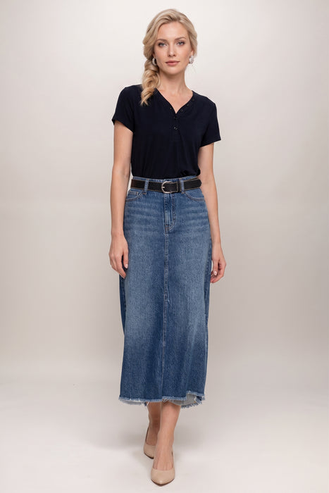 Johnny Was Vienna Denim Midi Skirt JW4010NB19