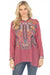 Johnny Was Style C28023 Violet Quartz Faylin Embroidered Long Sleeve Tunic Top Boho Chic