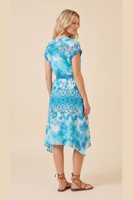 Johnny Was Vittoria Silk Floral Slip Tie Dress C37426-R
