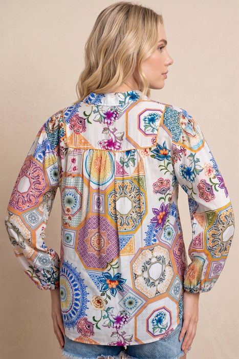 Johnny Was Waterloo Wheel Aliana Blouse C11624A2 Boho Chic