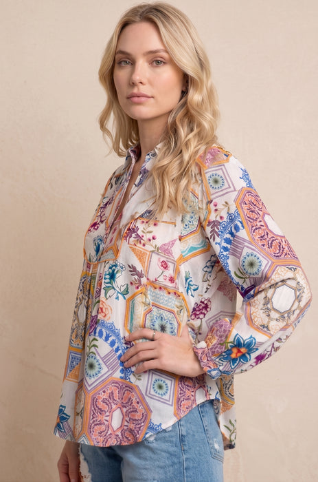 Johnny Was Waterloo Wheel Aliana Blouse C11624A2 Boho Chic