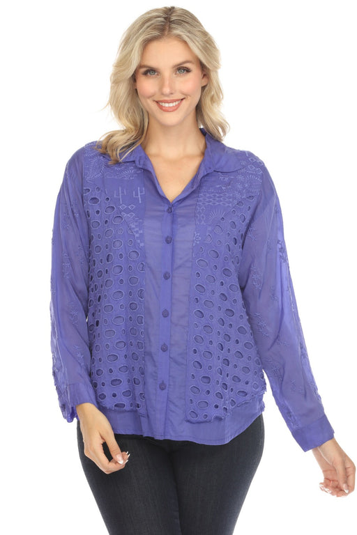 Johnny Was Style C19124 Western Paisley Piya Button-Down Shirt Boho Chic