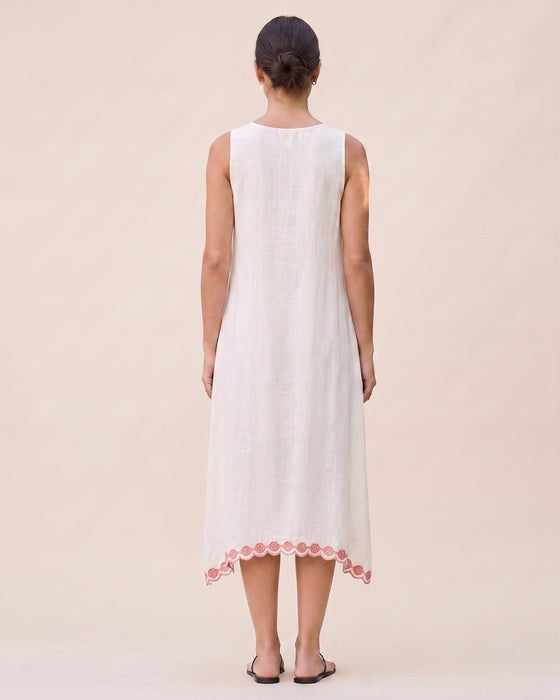 Johnny Was White Amiva Midi Slip Dress C30326-1