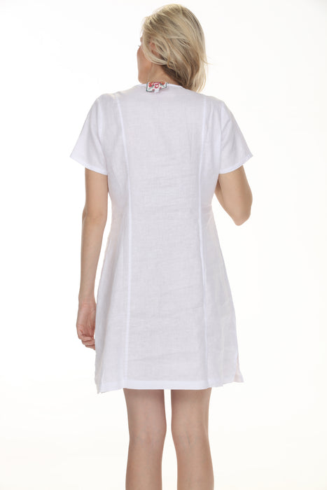 Johnny Was White Boheme Button Front Linen Dress J32226-3