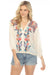 Johnny Was Style C15008 White Floral Embroidered Button-Down Blouse Boho Chic