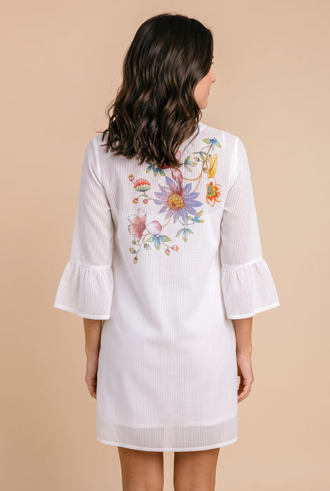 Johnny Was White Orlaya Ruffle Sleeve Dress Slip W31326-3