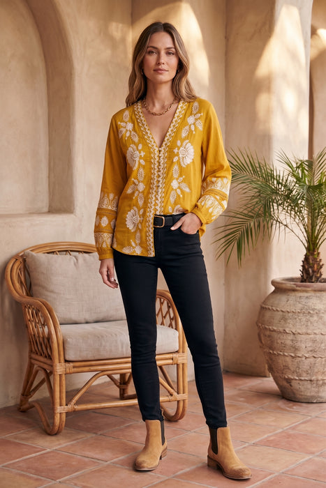 Johnny Was Workshop Alba Button Front Lisbon Blouse W13025-6 *