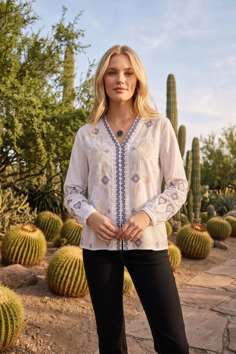 Johnny Was Workshop Alba Button Front Lisbon Blouse W13025-6 *