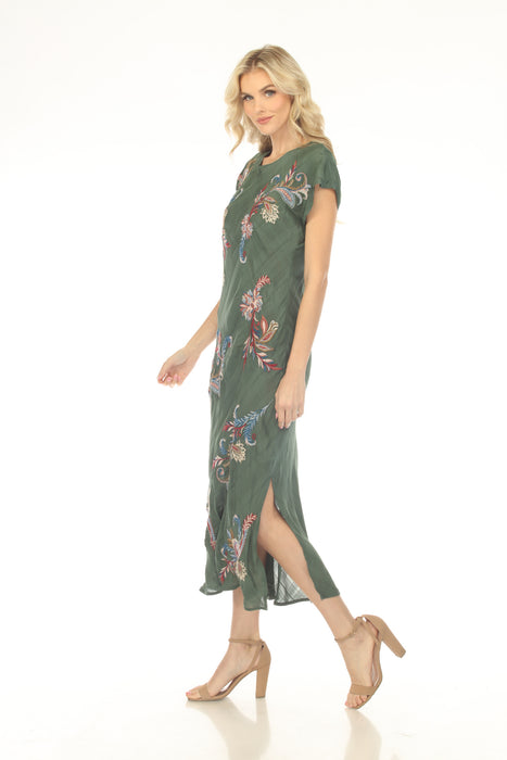 Johnny Was Workshop Green Alexa Bias Dolman Dress W36425-7