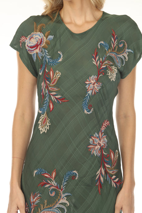 Johnny Was Workshop Green Alexa Bias Dolman Dress W36425-7