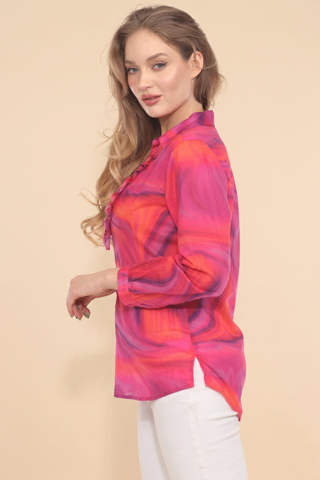 Johnny Was Workshop Alise Ruffle Boho Tunic Top W21525-1
