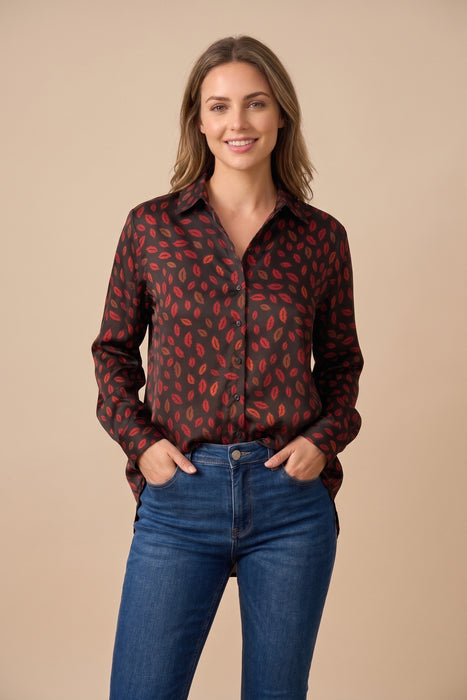 Johnny Was Workshop Amora Boxy Charmeuse Shirt W13523