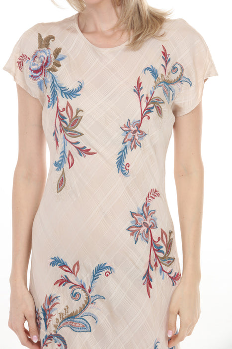 johnny was white embroidered dress EMIKA TIERED FLOUNCE DRESS