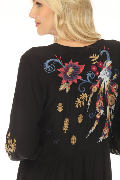 Johnny Was Workshop Bishop Sleeve Tiered Dress W39824-9