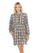 Johnny Was Workshop Style W38324 Plaid Button Yoke Field Embroidered Dress Boho Chic
