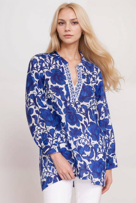 Johnny Was Workshop Style W20324-4 Camilla Henley Voyager Tunic Top