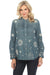 Johnny Was Workshop Style W17624 Denim Blue Andromeda Tuxedo Shirt Boho Chic
