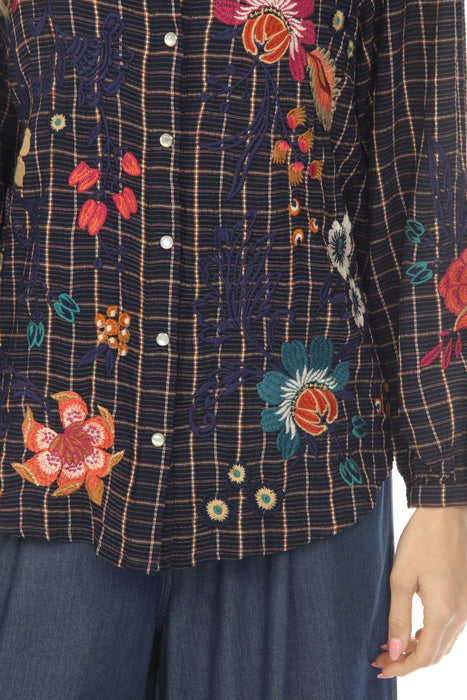 Johnny Was Workshop Didiana Lisbon Plaid Shirt J23245