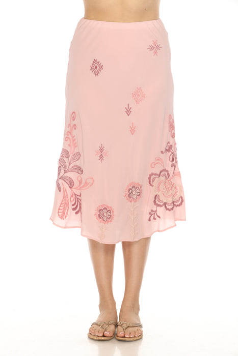 Johnny Was Workshop Bellania Bias Silk Midi Skirt W72324 *